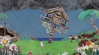 Lilys Strandschatz Eiland – Der Sturm droht Flöckchens Baumhaus herunterzureißen. Flöckchen, Salty und Lily suchen nach einer Lösung.