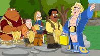 The Cleveland Show – L-R: Tim the Bear, Holt Richter, Lester Krinklesac, Cleveland Brown, Ric Flair