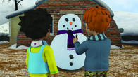Feuerwehrmann Sam – Mandy und Norman schmücken ihren Schneemann mit Dilys Lieblingsschal.