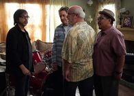 Speechless – (v.l.n.r.) Glen (Rob Bruner); Jimmy DiMeo (John Ross Bowie); Carl (Kyle Gass); Weird Pete (Derek Basco)