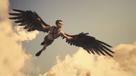 Unser Universum – Animation von Ikarus. Die Gestalt des Ikarus ist in der europäischen Kultur immer wieder Anreger und Gegenstand künstlerischer, wissenschaftlicher und technischer Schöpfungen geworden. In der griechischen Mythologie ist er eine tragische Figur, er stieg so hoch hinauf, dass die Sonne das Wachs seiner Flügel schmolz, woraufhin sich die Federn lösten und er ins Meer stürzte.