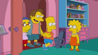 Die Simpsons – (v.l.n.r.) Milhouse; Nelson; Bart; Lisa