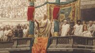 Schätze des Römischen Reichs – A 3D CGI shows an emperor in imperial box of the colosseum. (Windfall Films)