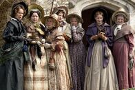 Cranford – v.li. Lady Glenmire (Celia Imrie), Mrs Jamieson (Barbara Flynn), Miss Octavia Pole (Imelda Staunton), Miss Tomkinson (Deborah Findlay), Miss Matty Jenkins (Judi Dench), Mary Smith (Lisa Dillon) und Mrs Forrester (Julia McKenzie)