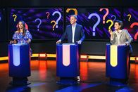 SRF Retro Quiz – L-R: Anna Maier, Reto Scherrer und Maja Brunner im SRF Retro Quiz