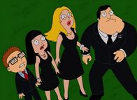 American Dad! – L-R: Steve, Hayley, Francine, Stan