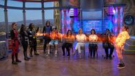 Danger Force – L-R: Chapa / Volt (Havan Flores), Mika Macklin / ShoutOut (Dana Heath), Miles Macklin / AWOL (Terrence Little Gardenhigh), Bose O'Brian / Brainstorm (Luca Luhan), Ray Manchester / Captain Man (Cooper Barnes), Angela Macklin (Nakia Burrise), Celia O'Brian (Siobhan Murphy), Alejandra (Angela Hoover), Officer Walnut (Dayna Dooley), Schwoz (Michael D. Cohen).