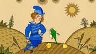 Maschas Märchen – Prinz Ivan findet das zerbrochene Ei, aus dem ein Frosch hervorkam.
