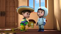 Super Wings – Tomas und Manuel freuen sich auf ihre bestellten Pakete.