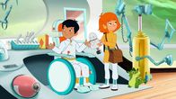 Hexe Lilli – Lilli zeigt Aiko den defekten kleinen Roboter.
