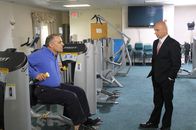 Hotel Impossible – Owner John Syragakis shows host Anthony Melchiorri the benefits of working out, as seen on Travel Channel's Hotel Impossible.