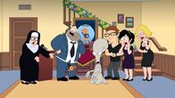 American Dad! – L-R: Sister Madeline, Stan, Klaus, Roger, Steve, Hayley, Francine