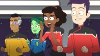 Star Trek: Lower Decks – L-R: Sam Rutherford, D'Vana Tendi, Beckett Mariner und Brad Boimler