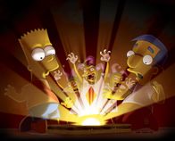 Die Simpsons – Bart (l.) und Milhouse (r.) entdecken auf dem Dachboden ein uraltes Brettspiel namens "Satanspfad", das magische Kräfte zu haben scheint.