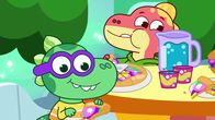 Tim Rex im All – v.li.: Steggy, Poppy