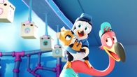 T.O.T.S. – First from right: Freddy the Flamingo, second from right: Pipson the Penguin