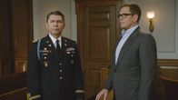 Bull – Pictured l-r: Lou Diamond Phillips as Colonel Victor Taggert and Michael Weatherly as Dr. Jason Bull.