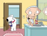 Family Guy – Brian Griffin (l.); Stewie Griffin (r.)