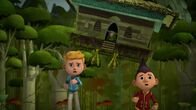 Tashi – Baba Jaga verfolgt Jack und Tashi mit ihrem Hühnerhaus.