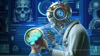 alpha-thema: Bildungssystem: Chance oder Risiko - Wie wird KI die Schule verändern? – Ein Kind mit einem Lernroboter.