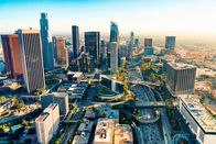 Big Stories – Aerial view of a Downtown Los Angeles at sunset