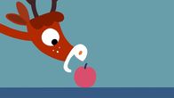 Animanimals – Der kleine Hirsch will den Apfel essen.