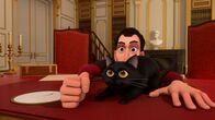 Die drei Musketiere – Richelieu hat sich der schwarzen Katze angenommen und verteidigt sie gegen die aufgebrachten Pariser.