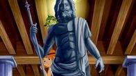 Hexe Lilli – Lilli und Hektor verstecken sich in Cadmus Zimmer hinter einer Zeusstatue.
