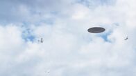 Invasion Erde – Five unmarked light aircraft appear to fly around the flying object in Westall, Australia, but the object moves so fast the planes are left behind.â€¨â€¨(credit: Pioneer Productions/Weave VFX)