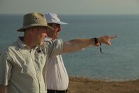 Mysterien der Menschheit – Dead Sea, Jordan - Professor Collins (Main Contributor) and Dr Bilal Khrisat (Contributor) at the Dead Sea discussing where Sodom and Gomorrah might have stood instead.