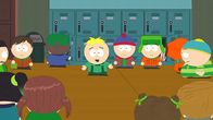 South Park – Hinter: Butters (4.v.l.), Stan (4.v.r.), Kyle (3.v.r.), Kenny (2.v.r.), Eric (r.)