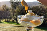 Stadt Land Kunst – Auf Island serviert Eynar das traditionelle Milchprodukt Skyr als Nachtisch mit Karamell und Keksen.