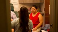 Dr. Pimple Popper – Nelda, Jesse's sister, listens to Dr. Sandra Lee as she explains what condition she has in the exam room.