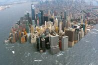 Heißzeit – Simulation: Der steigende Meeresspiegel überflutet Manhattan.