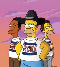 Die Simpsons – Zusamman mit Carl (l.) und Cletus (r.) will Homer (M.) das Einwanderungsproblem in den Griff bekommen ...