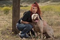 Pitbulls auf Bewährung – AGUA DULCE, CA - MAY 25TH: Tia Maria Torres poses with one of her personal dogs on ranch land at Torres' Villalobos Rescue Center in Agua Dulce, California, on Tuesday , May 25th, 2010. photo by Stephanie Diani/Getty Images for Discovery Communications