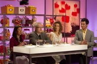 Cupcake Wars – R-L: Justin Willman, Candace Nelson and Florian Bellanger.