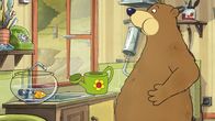Unser Sandmännchen – Dr. Brumm befolgt Pottwals Rat und hält die Luft an, damit er den Schluckauf loswird.