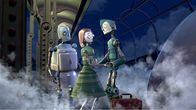 Robots – Schweren Herzens lassen Mr. und Mrs. Copperbottom ihren Sohn Rodney (r.) nach Robot City ziehen.