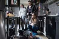 Polizeiruf 110 – Inspizieren den Tatort: Maria (Dela Dabulamanzi, links), Volker Thiesler (Josef Heynert) und Katrin König (Anneke Kim Sarnau, rechts)