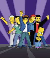 Die Simpsons – Bart Simpson (r.) mit der Boygroup 'N' Sync.