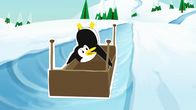 Inui - Abenteuer am Nordpol – Lissy macht Kunststücke, als sie in vollem Tempo die Eisbahn herunterrutscht. Der Schlitten ist leider kurz vorher kaputtgegangen, deshalb benutzt sie beim Rodeln ein Bettgestell.