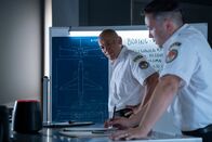 Mayday - Alarm im Cockpit – REENACTMENT - The Main Investigator (played by Von Flores) and another KNKT investigator (played by Allen Keng) review the schematics of the downed Boeing Max 8 of flight Lion Air 610. (Cineflix 2020/Pana Pantazidis)