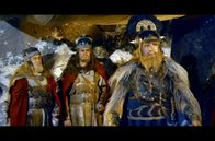 Hannibal – Rutario (Bud Spencer, 3.v.l.) möchte Hannibal (Victor Mature, re.) den Durchgang durch das Tal nur unter der Bedingung gewähren, dass er die Vorherrschaft über seine Völker behält.