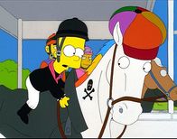 Die Simpsons – Wieder einmal reiten Bart und sein Pferd Duncan einem Sieg entgegen.