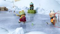 Snowsnaps Winterspiele – Kiki gibt alles, um einen Treffer zu landen.
