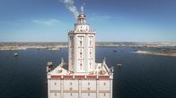 Megapolis – Eines der sieben Weltwunder der Antike: Der Leuchtturm von Alexandria. (3D-Grafik)