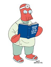 Futurama – Dr. Zoldberg ist ein Hummer, Mannschaftsarzt im Y3K und geht nur in Sandalen.