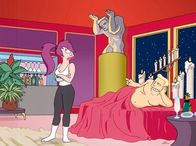 Futurama – Leela (l.); Brannigan (r.)