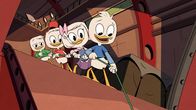 DuckTales – L-R: Louie Duck, Huey Duck, Webby Vanderquack, Dewey Duck